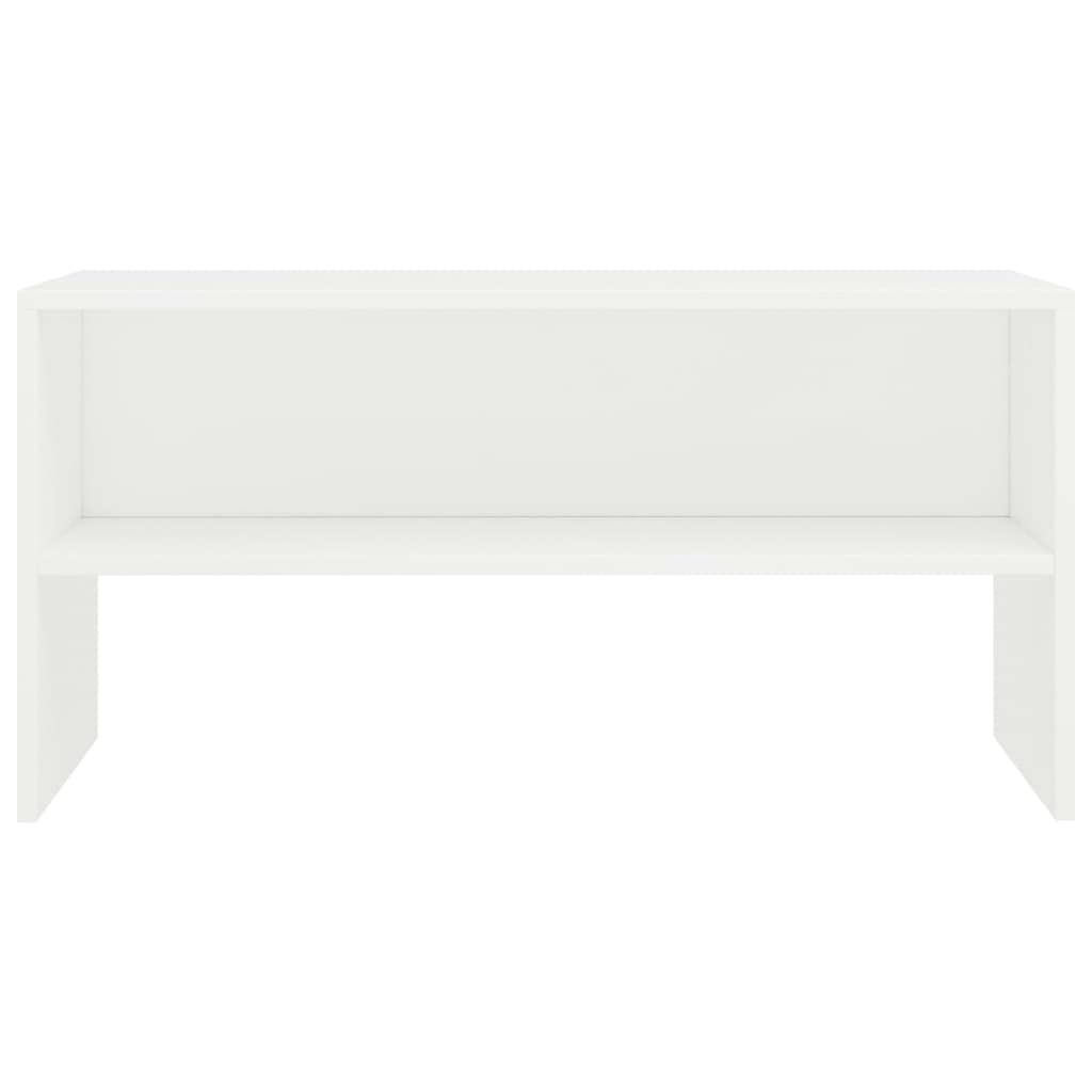 vidaXL Mueble TV Estante Mesa Baja Televisión Aparador Televisor Módulo Diseño Simple Compartimento Salón Habitación Comedor Sala Contrachapada Blanco