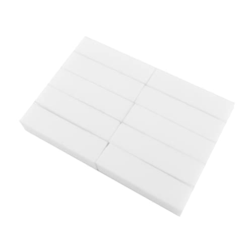 FRCOLOR 10Pcs Nail Polishing Block Four Sided Nail Buffer File Sponge for Manicure Salon Use for Natural False Nails White Nail Art Supplies