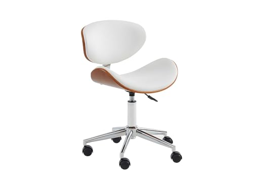 Vente unique   Silla de Oficina Montenegro   Altura Ajustable   ImitaciÛn   Nogal y Blanco