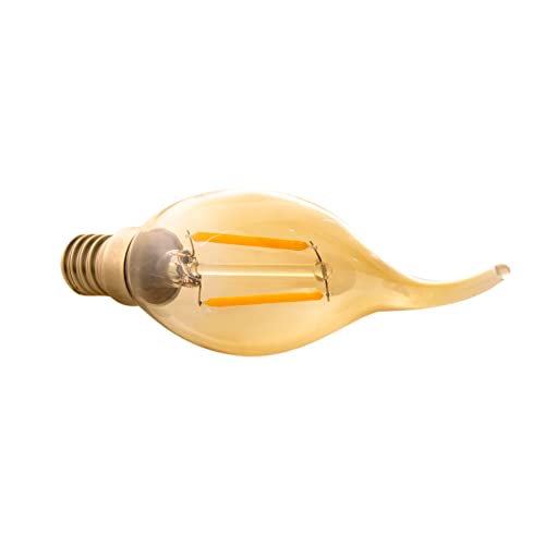Kian - Lâmpada Led Antique Noveau Vela Base E14 2W 2.200K Branca Quente 127V