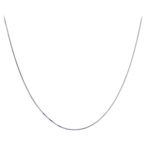Gem Avenue Rhodium Plated 925 Sterling Silver 1mm Box Chain Necklace Spring Ring