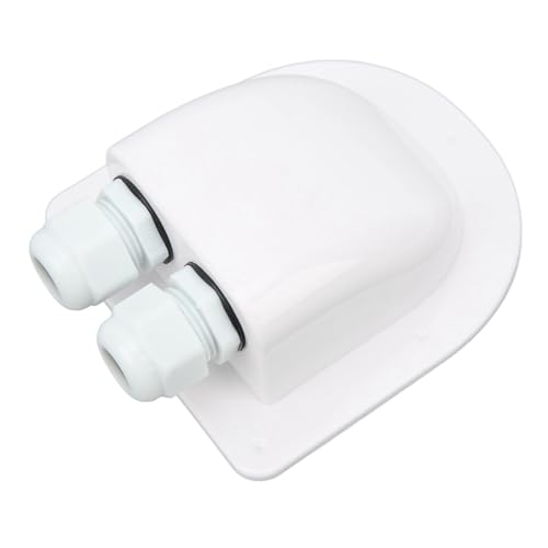 Rosvola Caja de Prensaestopas de Entrada de Cables, Impermeable, Resistente a la Intemperie, Carcasa Doble para Vehículos Recreativos, Barcos, Yates, Puertos de 8mm (WHITE)