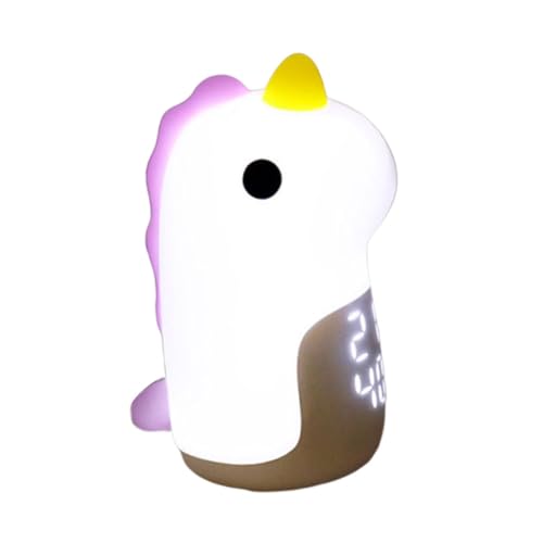 KOCKSHION ユニコーン形シリコンナイトライト 目覚まし時計機能付き 創造的な 部屋用柔らかいキャラクターデジタル時計 夜間照明