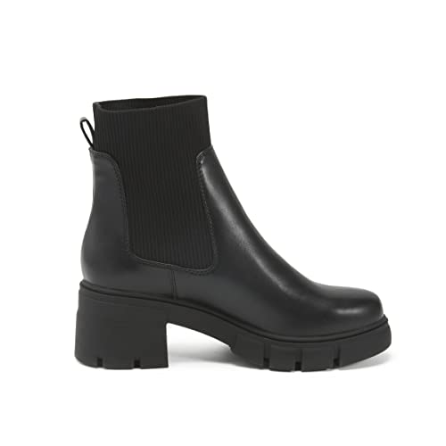 REDTOP Women's Elastic Chelsea Boots Chunky Block Heel Platform Lug Sole Ankle Booties4