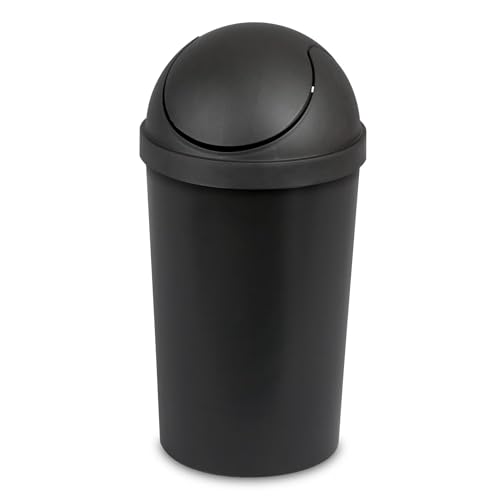 Caneca de basura negra pequeña 3 galones con tapa giratoria miniatura 4