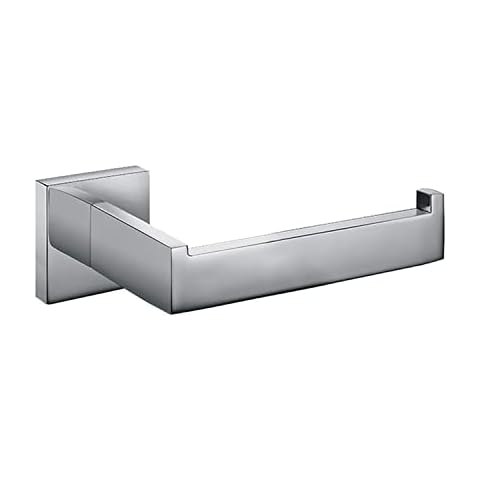 Hallyware Square Base Toilet Roll Holder SUS304 Stainless Steel Toilet Paper Holder Tissue Dispenser for Bathroom Wall Mounted,Polished Chrome Cover