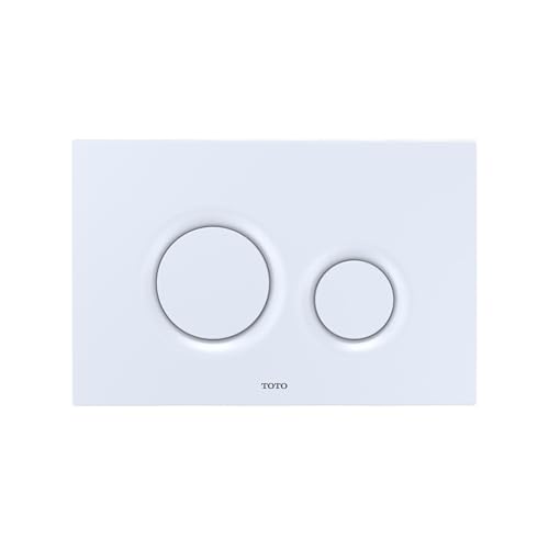 TOTO® Dual Flush Round Push Button Plate for Select DuoFit In-Wall Tank Unit, White Matte - YT930#WH