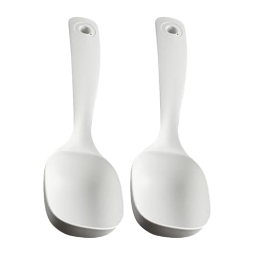TOPBATHY 2pcs Handle Serving Spoon Ergonomic Soup Ladle and Buffet Spoon for Porridge Gravy and Soup Break-Resistant Kitchen Utensils for Elegant Dining