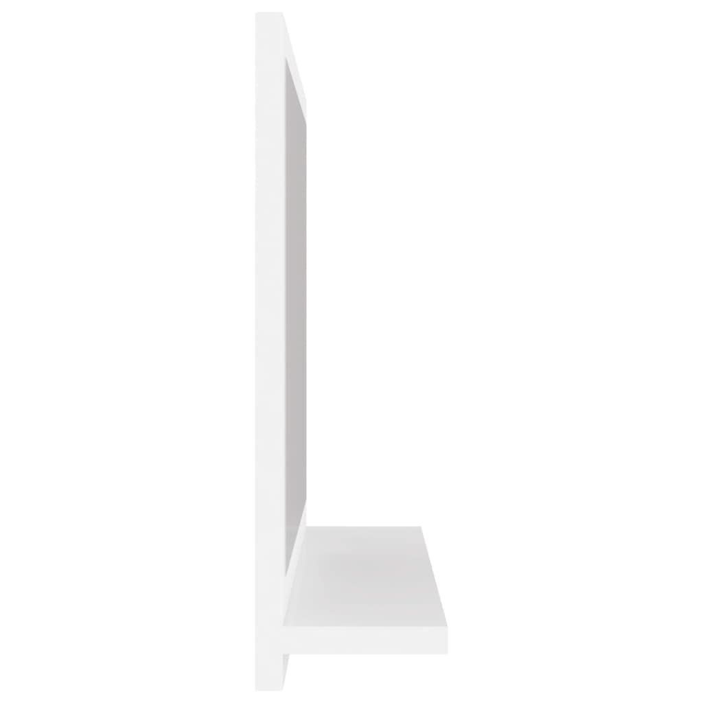 Lustro łazienkowe z materiału drewnopochodnego z półką, 40 x 10,5 x 37 cm, lustro ścienne do łazienki, toalety dla gości, z miejscem do przechowywania kosmetyków, ręczników i artykułów