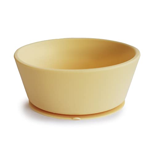 Image of mushie Silicone Suction Bowl | BPA-Free Non-Slip Design (Daffodil)