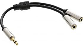 InLine® Slim Audio Y-Cable Jack 3.5 mm Male to 2 x Jack Female 0.15 m, black, silver