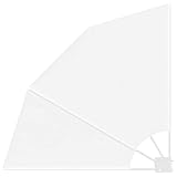 vidaXL Balkon Sichtschutz Weiß 115 x 115 cm, UV-beständiger Polyesterstoff mit pulverbeschichtetem Stahlrahmen, Faltbarer, fächerförmiger Schatten für Garten und Terrasse, manuell verstellbar.