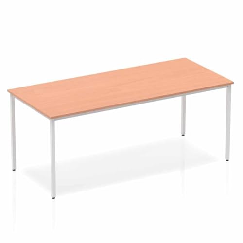 Image of OPO Impulse Freestanding 1200mm Straight Boardroom Table Attractive Box Frame Legs | Sturdy Build Weather & Heat Resistant Melamine Finish Rectangular Table Beech 1800
