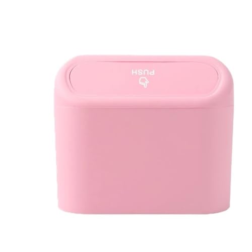 Poubelle de voiture rose pliable et suspendue avec couvercle pour l'organisation de mini véhicule