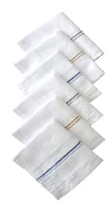 100% Cotton Premium Collection Handkerchiefs Hanky For Men -Set of 6 White Striped King Size Handkerchief PO1(12)-image-33