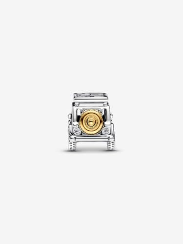 PANDORA Moments Two-tone Adventure Car Charm - Sterling Silver & 14k Gold-Plated Charm with Cubic Zirconia - Gift for Her - Includes Gift Box3