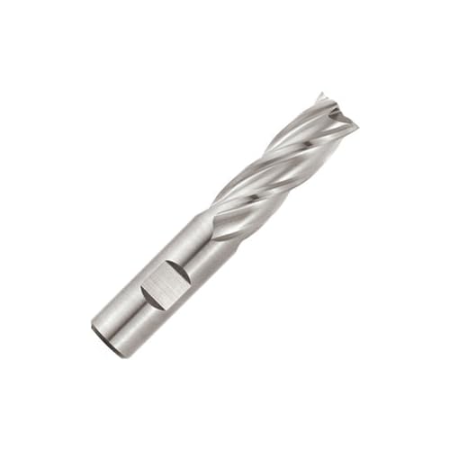 Image of N52240 Cobalt Steel Square Nose End Mill, Inch, Weldon Shank, Uncoated (Bright) Finish, Finishing Cut, 30 Degree Helix, 4 Flutes, 0.750 inch Cutting Diameter, 0.750 inch Shank Diameter