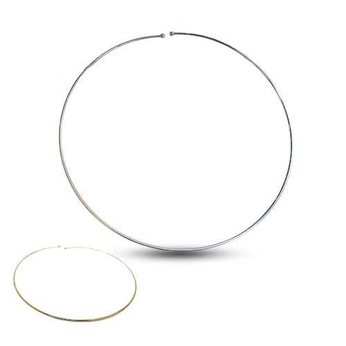 MAJALE - Gargantille Rigide Dorée et Argentée | Choker Doré et Argenté | Gargantille Dorée Femme | Choker Argent | Gargantille Argentée (Argent)