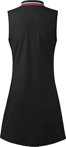 Freeye Golf Dress With Shorts Underneath, Tennis Dresses With Pocktets Athletic Summer Casual Collared Tank Dress Workout Casual Zippered Sport Clothes Attire Active-Wear Black And White Tie-Dye Xl #TOP3