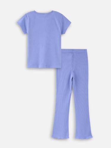 Image of Nap Chief Girls Cotton Official Cartoon Characters and Printed Co ord Set, Tshirt & Flared Pant Set for Casual Wear