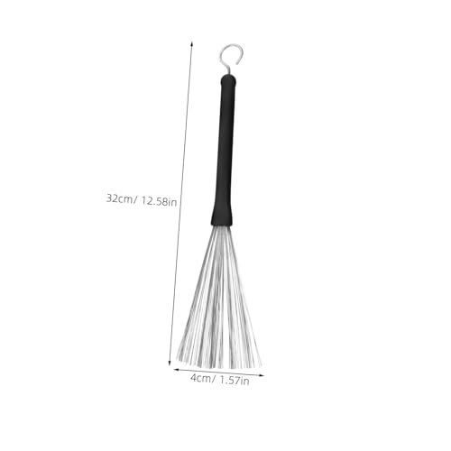 BESPORTBLE 2 piezas Baquetas Retráctiles de Alambre de Acero para Batería con extremos de goma Duraderas para toque de volumen bajo Diseño de loop fácil de usar para bateristas miniatura 2