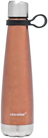 Costablue Insulated Water Bottle - On-The-Go Refillable Stainless Steel Water Bottles For Adults, Reusable Thermos Travel Tumbler With Leak-proof Lid For Hot & Cold Beverages (17Oz. Copper Peach)
