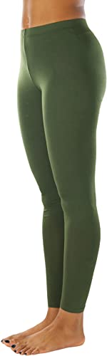 Image of ToBeInStyle Women's Skinny Fit Cotton Full Length Leggings Tights - Regular and Plus Sizes