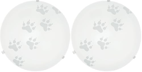 Plafonnier Mars Eglo en verre blanc satiné pour illuminer chaleureusement votre couloir
