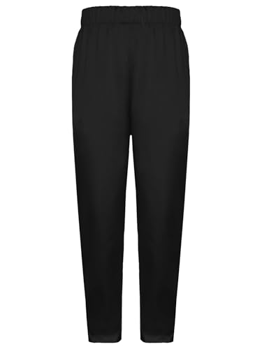 Moily Kids Girls Boys Silky Satin Dance Pants Mid-West Style Long Trousers Indian Kurta Sets Black 8 Years4