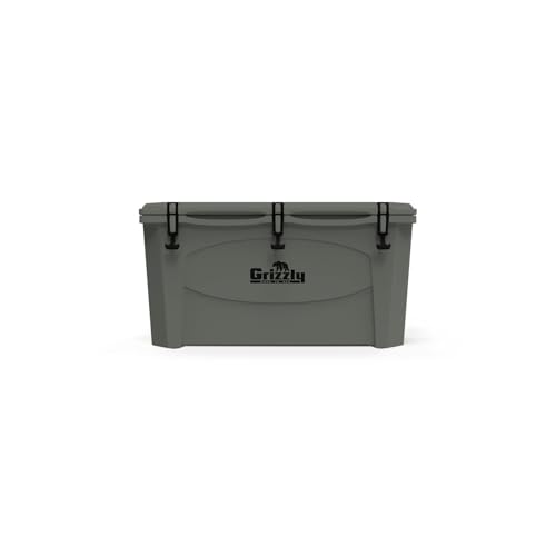 Grizzly 100 Cooler | 100 qt Ice Chest Durable Rotomolded Insulated | Made in USA | Warranty for Life | for Beach Boat Camping Fishing Hunting | G100 | Lunar Green
