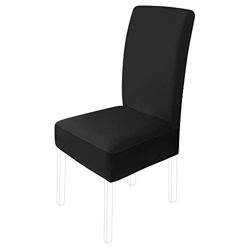 uxcell Dining Chair Cover,Stretch Bar Stool Slipcover Kitchen Chair Protector Spandex Chair Seat Cover for Home Decorative/Dining Room/Party/Wedding Black Medium