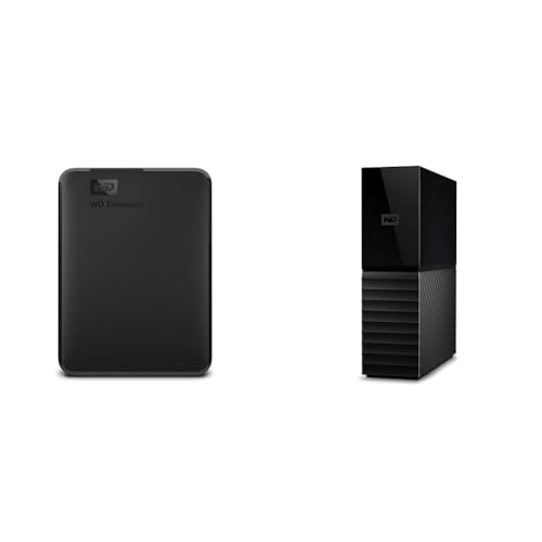Image of WD 5TB Elements Portable HDD, External Hard Drive, USB 3.0 for PC & Mac, Plug and & 16TB My Book Desktop External Hard Drive, USB 3.0, External HDD with Password Protection