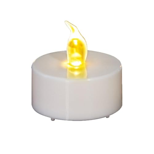 BaZuyunMd Lot de 12 bougies chauffe-plat avec batterie et mini bougies LED pour décoration de fête, mariage (jaune chaud)