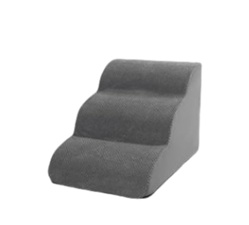 SearEase 犬 階段 ドッグステップ スロープ ペット 室内 小型犬 猫 ゆるやか ペット用ソファー階段 滑り止め うさぎ 介護 中型犬 (【3段】58*38*38cm,グレー)