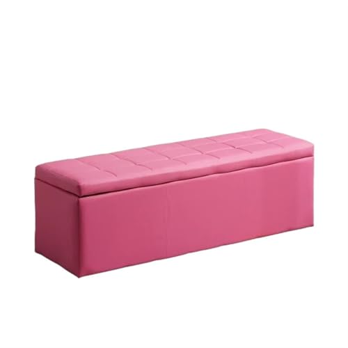 Puff Almacenaje Taburete De almacenamiento for sofá y sala estar, Banco zapatos for puerta, muebles for el hogar, taburete Almacenamiento Simple, Tabouret multifunción(Light rose red,70cmx30cmx35cm)