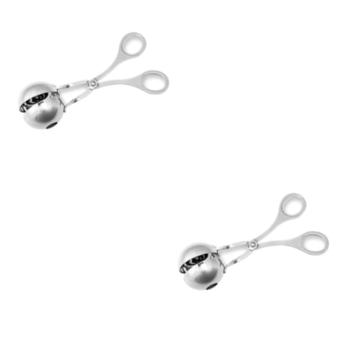 STOBAZA 2pcs Stainless Steel Meatball Maker Tool Convenient Meat Clip for Stuffed Meatballs Rice and More Kitchen Gadget for Prep