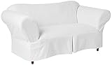 Classic Slipcovers WDEN2PC20WHT lovseat slipcover, 2 Piece, Separate Cushion Cover, Pure White, loveseat,