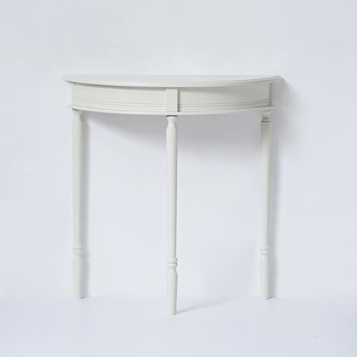VIDI Home Halvø Table Console Demi-Lune Blanche en Bois - Table d’appoint étroite pour entrée & Couloir - Console d’entrée Design, Petit Meuble décoration...