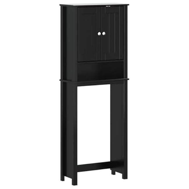 Over-The-Toilet Storage Berg Black 23.6x10.6x64.8 Solid Wood,Step 4: Write Product Description Furniture Sets, Bathroom Furniture