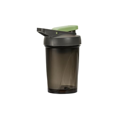 Herevin Polypropylene 500ml Gym Shaker Bottle Leak Proof Protein Shaker BPA Free Sports Fitness Water Bottle for Gym Workout Supplements Travel & Office Use Black (Cap Color Assorted)