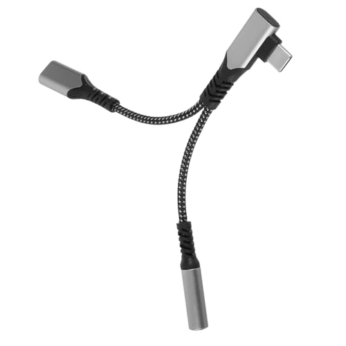 Gatuida Adaptador USB C con Carga Rápida Cable Tipo C para Auriculares Conector Audio y Carga Oscuro para Dispositivos USB-c