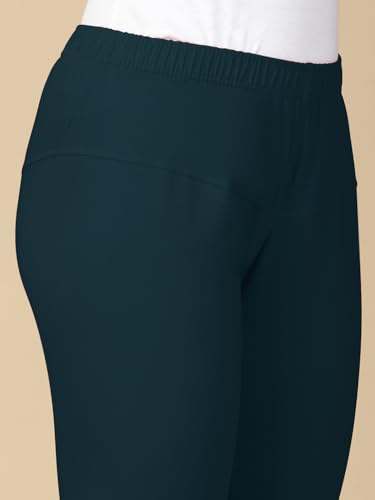 Image of Lux Cozi PYNK Solid Premium Cotton Lycra Churidar Leggings for Women | Regular Fit Elastic Waist Full Length Women Leggings | Free Size