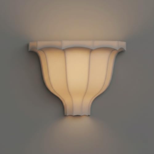Aplique de pared LED blanco con diseño nórdico estriado e iluminación doble 2