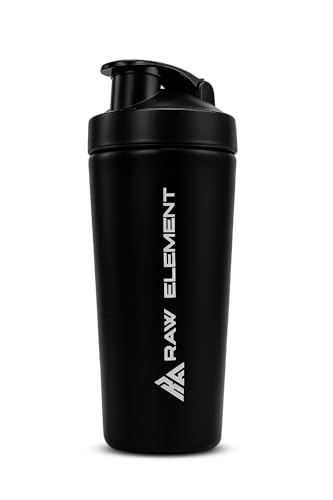 Image of Stainless Steel Gym Shaker 750ml - Leakproof Shaker Bottle for Protein Powder, Smoothies, Supplements - Odor-Free, Durable & Portable for Gym, Travel, and Workouts (Black)