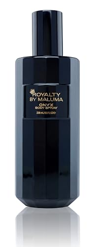 Royalty By Maluma Onyx Body Spray, 8 oz - Luxurious Long-Lasting Perfume for Men - Fougere Amber Wood Fragrance - Cardamon, Pear, Bergamot Top Notes - Ideal Gift for Men