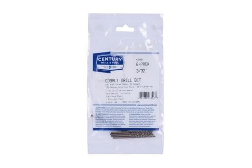 Image of Century Drill & Tool 26806 Cobalt Drill Bit, 3 /32 inch, Pro Pack of 6