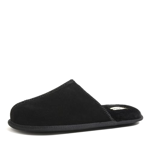 Image of Dearfoams Men's Bradford Genuine Suede House Shoe Scuff Slipper | Casual Slippers