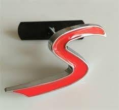 Red S Grill Emblem Badge Complete With Fitting Kit