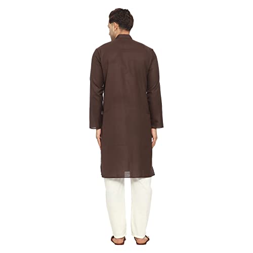 Image of ITOS365 Men Cotton Blend Kurta Pyjama Set Party Fashion Regular Ethinic Wear Indian Dress Gift for Men