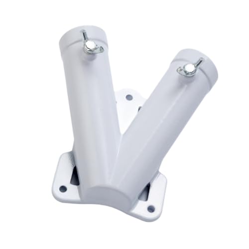 Support de mât de drapeau double ajustable en métal pour mur extérieur - 2